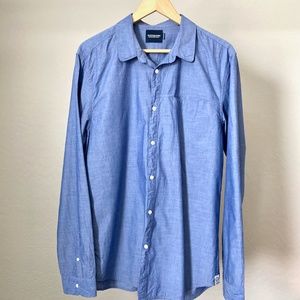 Scotch & Soda Chambray Blue Button Front Shirt XL